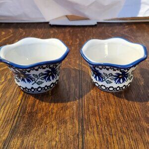 Ceramika Artystyczna  Polish Pottery Pair of Votive Candle Holders